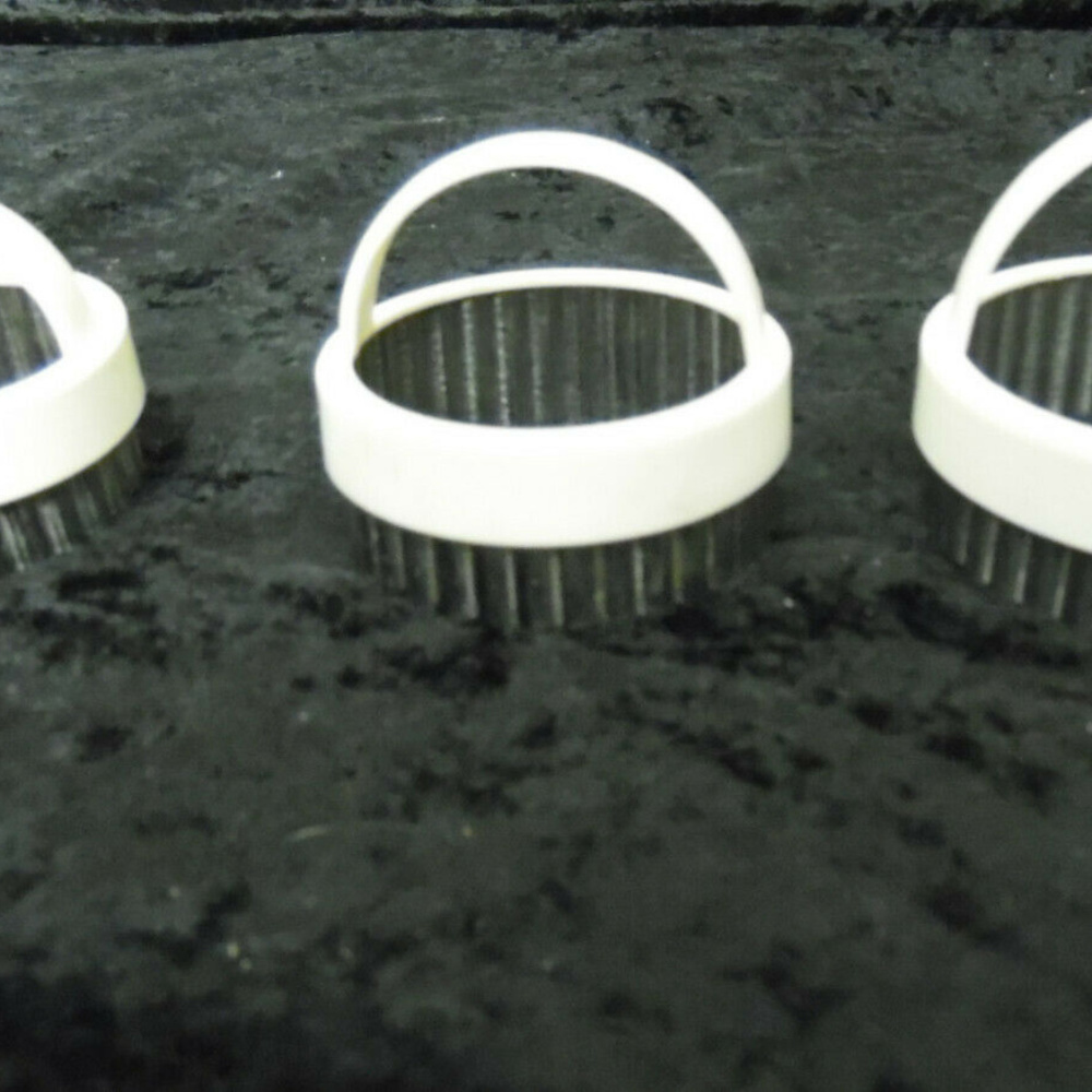 Set (3) Stainless Steel Round, Rippled Biscuit Cut